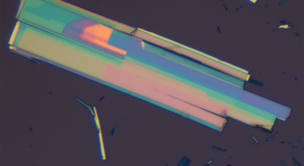 CrSBr crystal structure showing energy-tunable light polarization